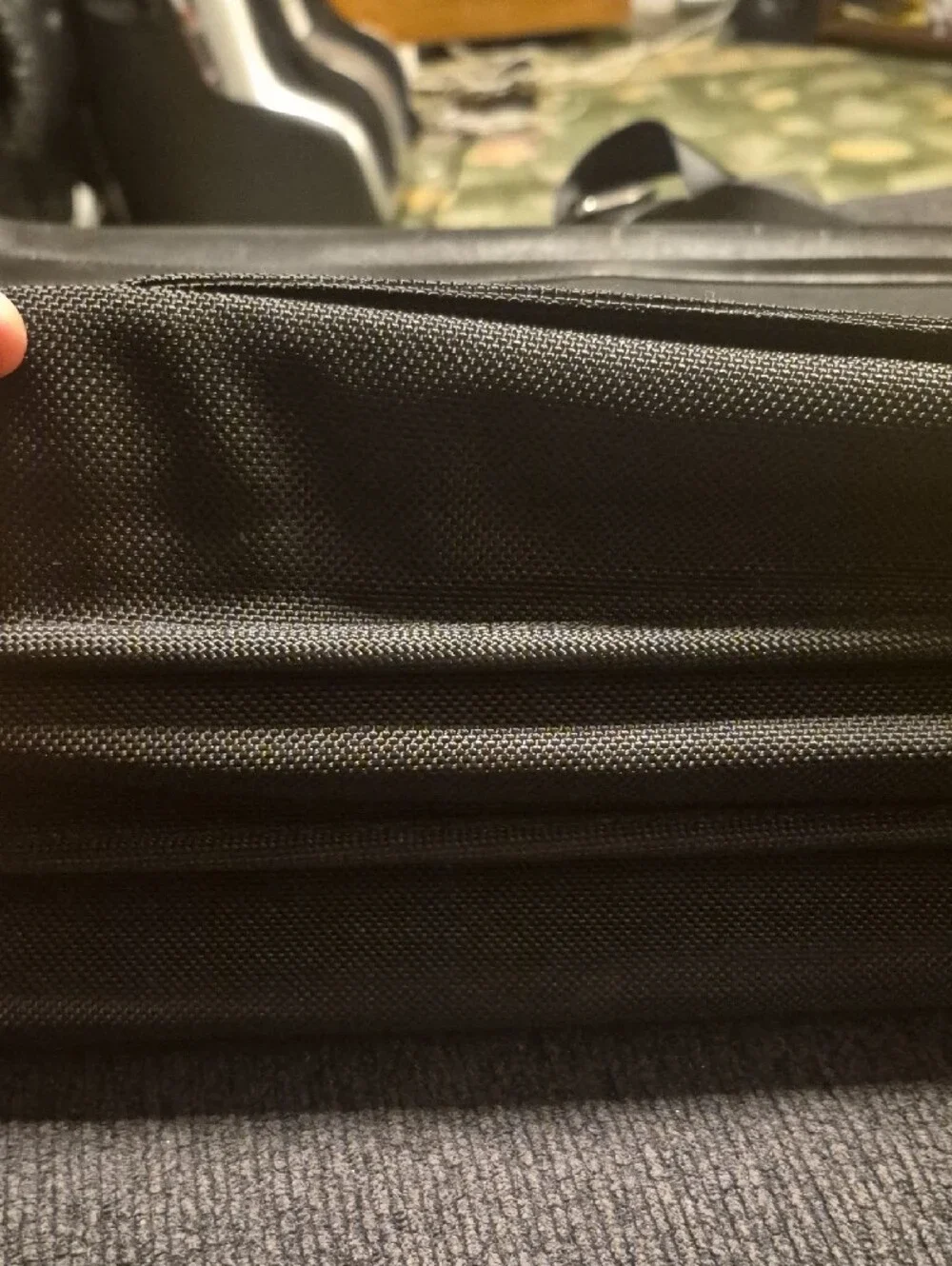 Tumi Black Men's Leather & Nylon Briefcase with Shoulder Strap